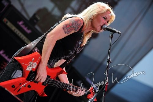 Lita Ford at Rock the Bayou grounds Houston, TX on August 30, 2008 &mdash; concert photo by Wayne Dennon