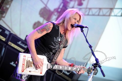 Lita Ford at Rock the Bayou grounds Houston, TX on August 30, 2008 &mdash; concert photo by Wayne Dennon