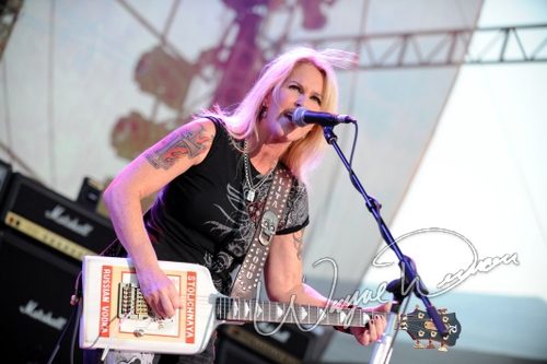Lita Ford at Rock the Bayou grounds Houston, TX on August 30, 2008 &mdash; concert photo by Wayne Dennon
