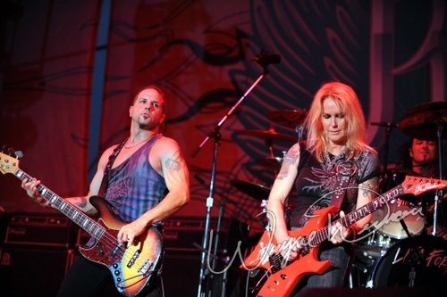 Lita Ford at Rock the Bayou grounds Houston, TX on August 30, 2008 &mdash; concert photo by Wayne Dennon