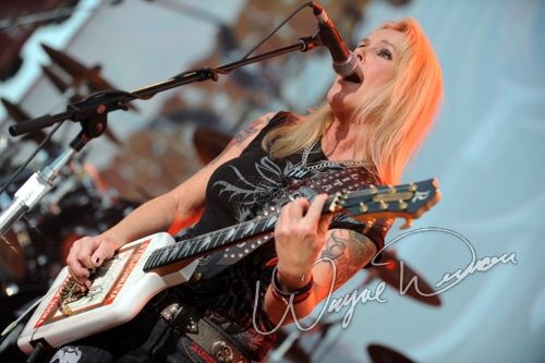 Lita Ford at Rock the Bayou grounds Houston, TX on August 30, 2008 &mdash; concert photo by Wayne Dennon