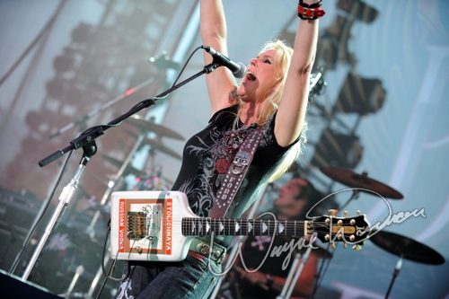 Lita Ford at Rock the Bayou grounds Houston, TX on August 30, 2008 &mdash; concert photo by Wayne Dennon