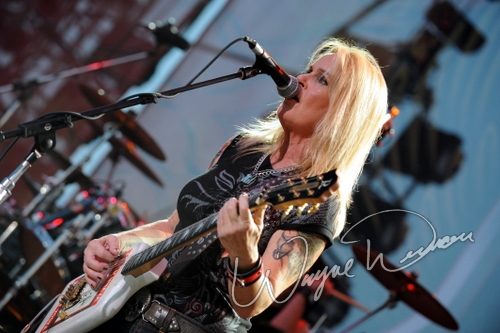 Lita Ford at Rock the Bayou grounds Houston, TX on August 30, 2008 &mdash; concert photo by Wayne Dennon