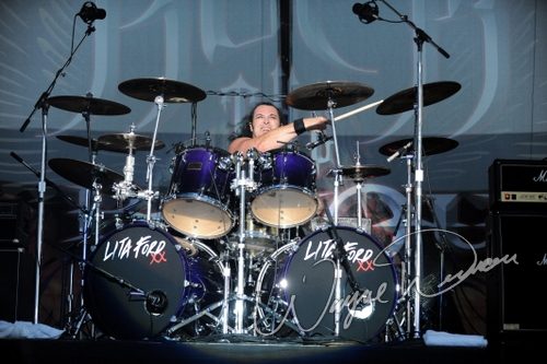 Lita Ford at Rock the Bayou grounds Houston, TX on August 30, 2008 &mdash; concert photo by Wayne Dennon