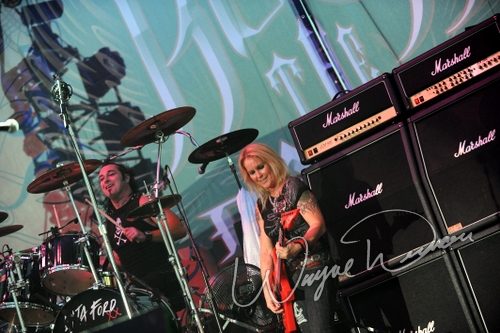 Lita Ford at Rock the Bayou grounds Houston, TX on August 30, 2008 &mdash; concert photo by Wayne Dennon