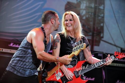 Lita Ford at Rock the Bayou grounds Houston, TX on August 30, 2008 &mdash; concert photo by Wayne Dennon