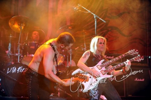 Lita Ford at Rock the Bayou grounds Houston, TX on August 30, 2008 &mdash; concert photo by Wayne Dennon