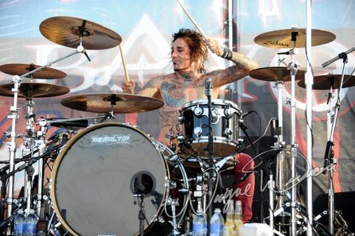 Skid Row at Rock the Bayou grounds Houston, TX on August 29, 2008 &mdash; concert photo by Wayne Dennon