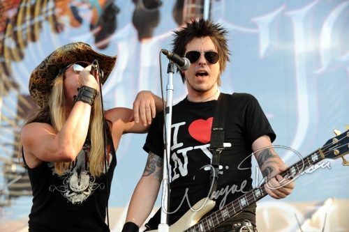 Skid Row at Rock the Bayou grounds Houston, TX on August 29, 2008 &mdash; concert photo by Wayne Dennon