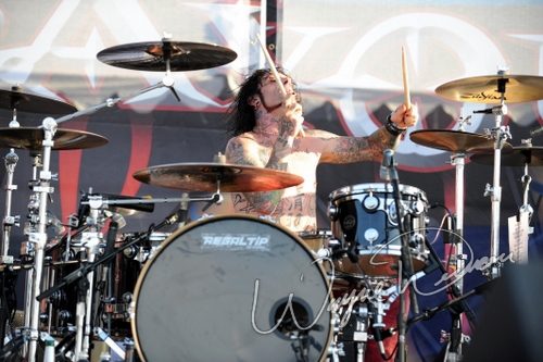 Skid Row at Rock the Bayou grounds Houston, TX on August 29, 2008 &mdash; concert photo by Wayne Dennon