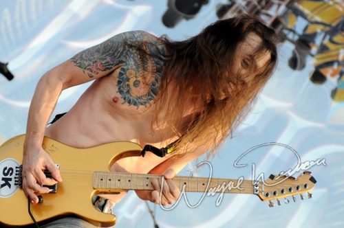 Skid Row at Rock the Bayou grounds Houston, TX on August 29, 2008 &mdash; concert photo by Wayne Dennon