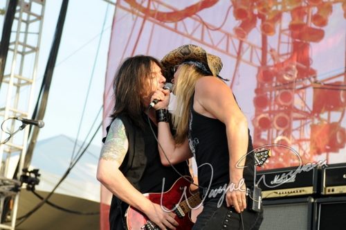 Skid Row at Rock the Bayou grounds Houston, TX on August 29, 2008 &mdash; concert photo by Wayne Dennon