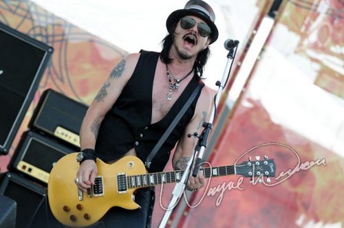 Gilby Clarke at Rock the Bayou grounds Houston, TX on August 29, 2008 &mdash; concert photo by Wayne Dennon