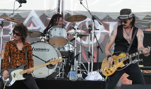 Gilby Clarke at Rock the Bayou grounds Houston, TX on August 29, 2008 &mdash; concert photo by Wayne Dennon