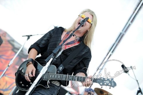 Britny Fox at Rock the Bayou grounds Houston, TX on August 30, 2008 &mdash; concert photo by Wayne Dennon