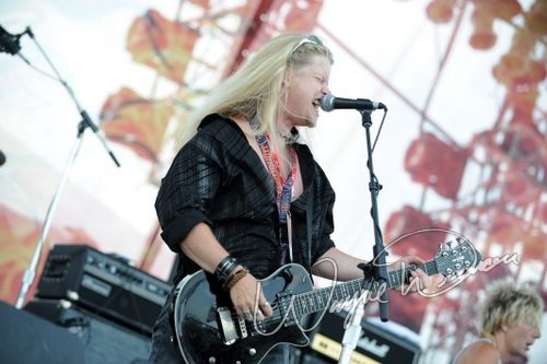 Britny Fox at Rock the Bayou grounds Houston, TX on August 30, 2008 &mdash; concert photo by Wayne Dennon