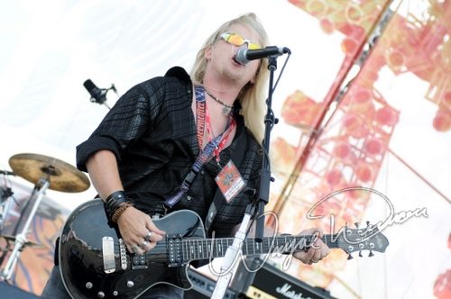 Britny Fox at Rock the Bayou grounds Houston, TX on August 30, 2008 &mdash; concert photo by Wayne Dennon