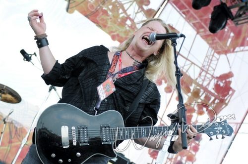 Britny Fox at Rock the Bayou grounds Houston, TX on August 30, 2008 &mdash; concert photo by Wayne Dennon