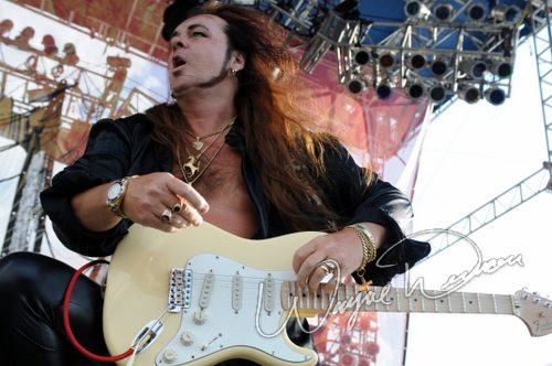 Yngwie Malmsteen at Rock the Bayou grounds Houston, TX on August 31, 2008 &mdash; concert photo by Wayne Dennon