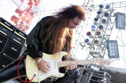 Yngwie Malmsteen at Rock the Bayou grounds Houston, TX on August 31, 2008 &mdash; concert photo by Wayne Dennon