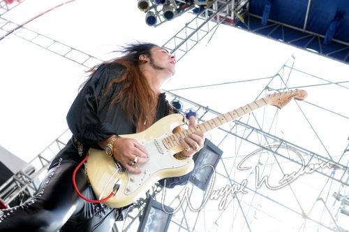 Yngwie Malmsteen at Rock the Bayou grounds Houston, TX on August 31, 2008 &mdash; concert photo by Wayne Dennon
