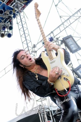 Yngwie Malmsteen at Rock the Bayou grounds Houston, TX on August 31, 2008 &mdash; concert photo by Wayne Dennon