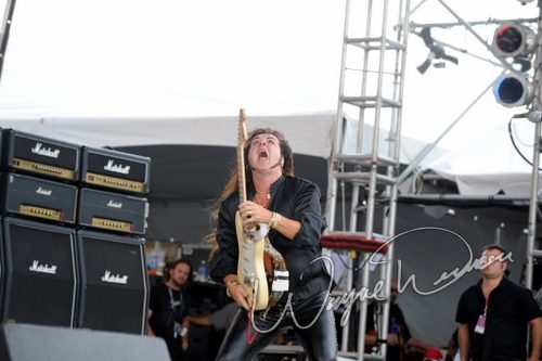 Yngwie Malmsteen at Rock the Bayou grounds Houston, TX on August 31, 2008 &mdash; concert photo by Wayne Dennon