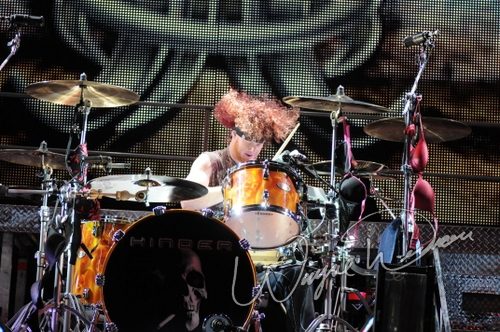Hinder at Riverbend Music Center Cincinnati, OH on August 19, 2009 &mdash; concert photo by Wayne Dennon