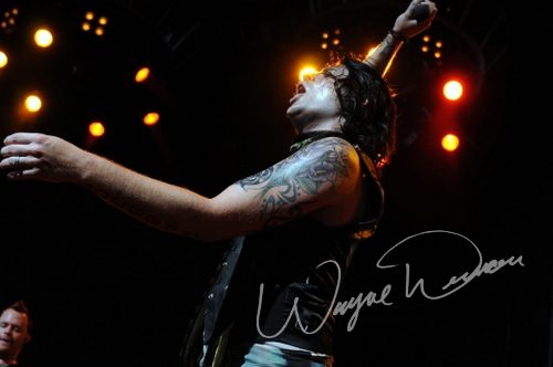 Hinder at Riverbend Music Center Cincinnati, OH on August 19, 2009 &mdash; concert photo by Wayne Dennon
