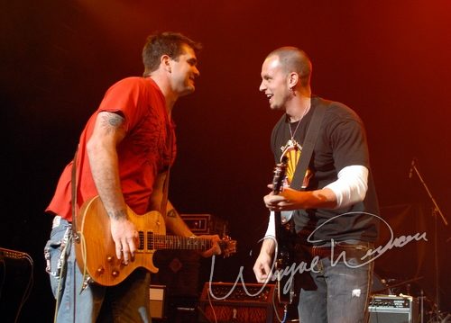 Chris Henderson & Mark Tremonti at NAMM Show 2007 Anaheim, CA on January 19, 2007 &mdash; concert photo by Wayne Dennon