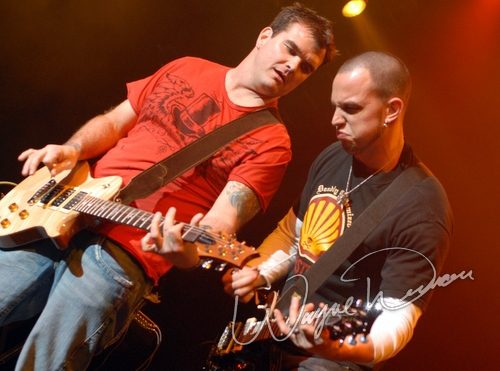 Chris Henderson & Mark Tremonti at NAMM Show 2007 Anaheim, CA on January 19, 2007 &mdash; concert photo by Wayne Dennon