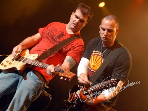 Chris Henderson & Mark Tremonti at NAMM Show 2007 Anaheim, CA on January 19, 2007 &mdash; concert photo by Wayne Dennon