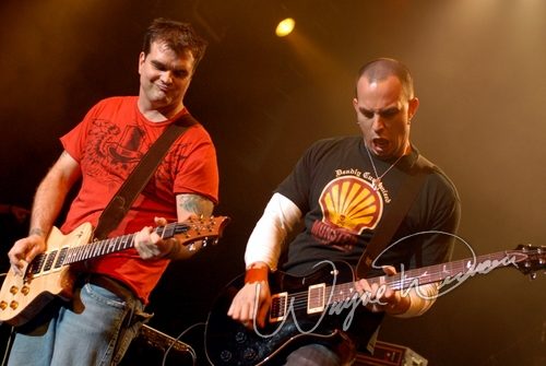 Chris Henderson & Mark Tremonti at NAMM Show 2007 Anaheim, CA on January 19, 2007 &mdash; concert photo by Wayne Dennon