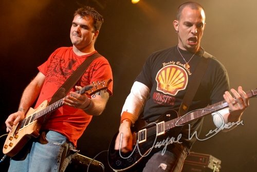 Chris Henderson & Mark Tremonti at NAMM Show 2007 Anaheim, CA on January 19, 2007 &mdash; concert photo by Wayne Dennon