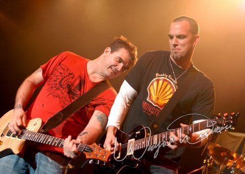 Chris Henderson & Mark Tremonti at NAMM Show 2007 Anaheim, CA on January 19, 2007 &mdash; concert photo by Wayne Dennon